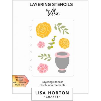 Lisa Horton Crafts Layering Stencils - Bouquet Builder -Floribunda Elements